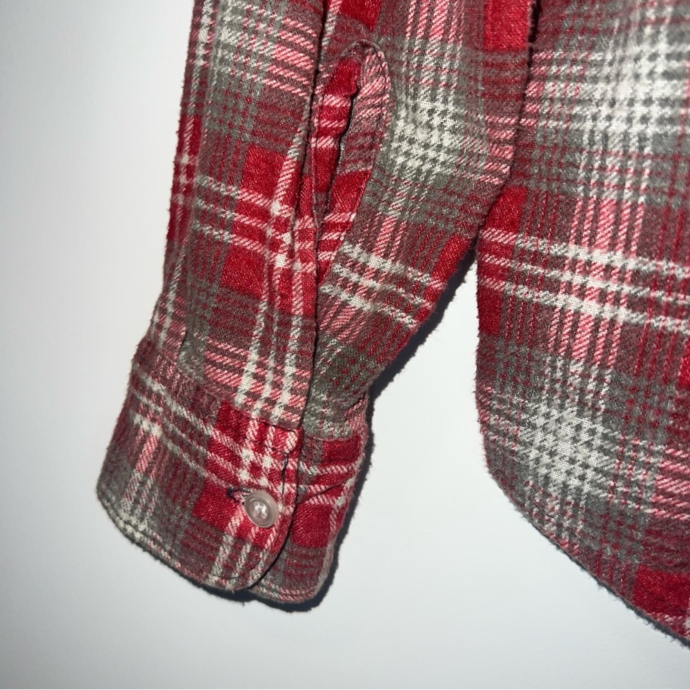 SOLD Vintage Dickies Red Plaid Flannel Button Down Shirt - Picture 5 of 6